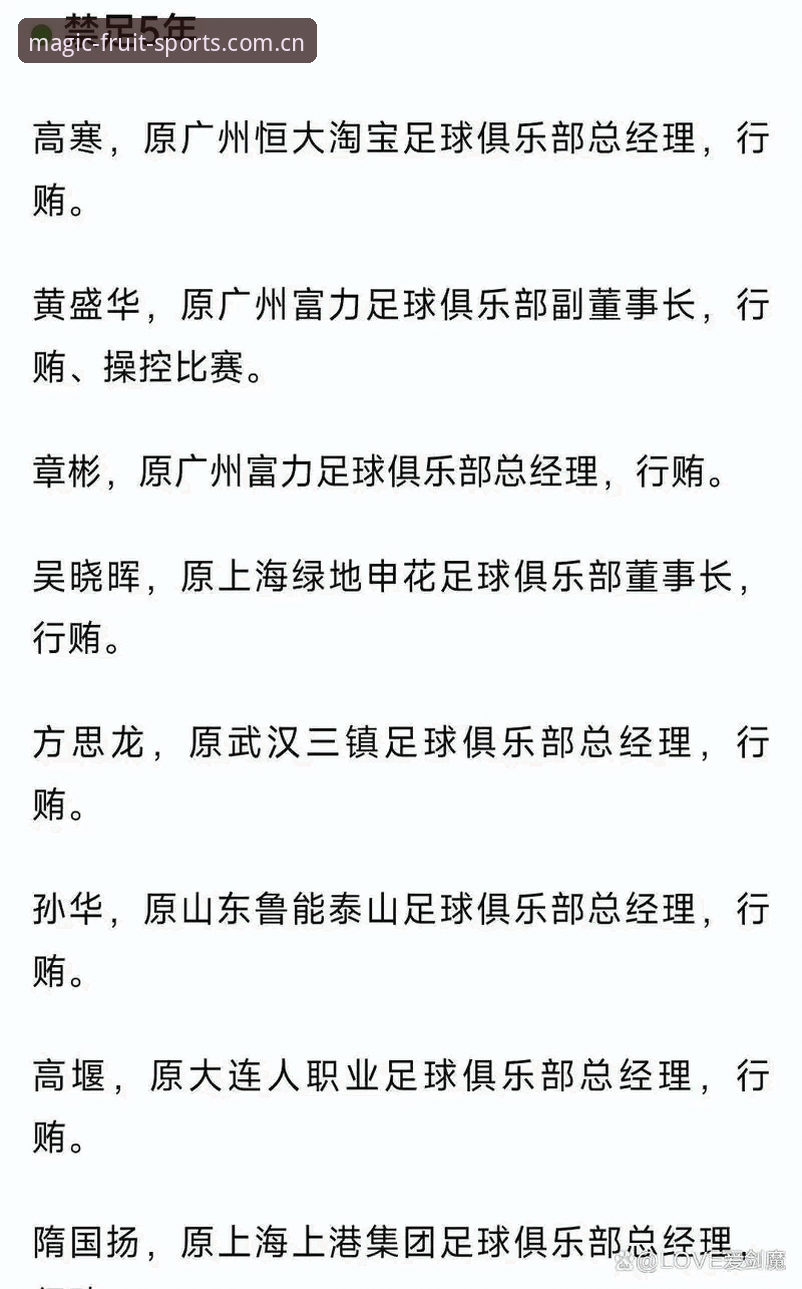 揭秘足坛反腐风暴：17人终身禁足背后的行业乱象